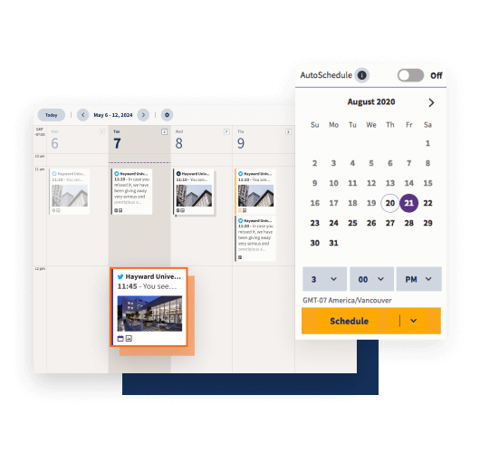 Calendar overview in Hootsuite.