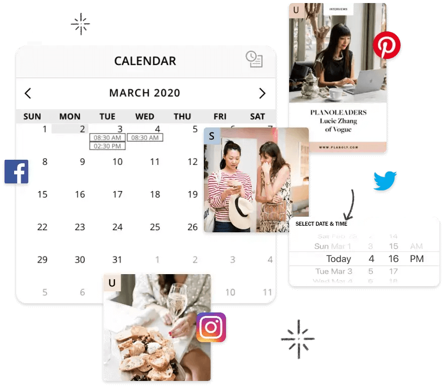 Calendar visualization on Planoly.